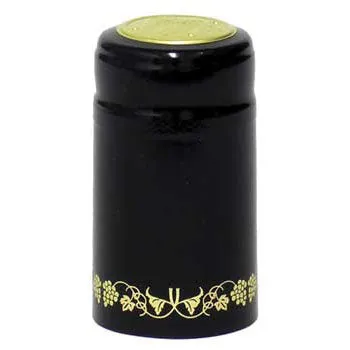 Black with Gold Grapes PVC Capsules - 62 ct.