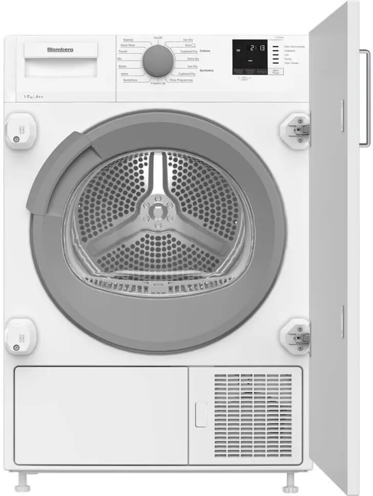 Blomberg LTIP07310 7kg Integrated Heat Pump Tumble Dryer, 59.7cm Wide - White