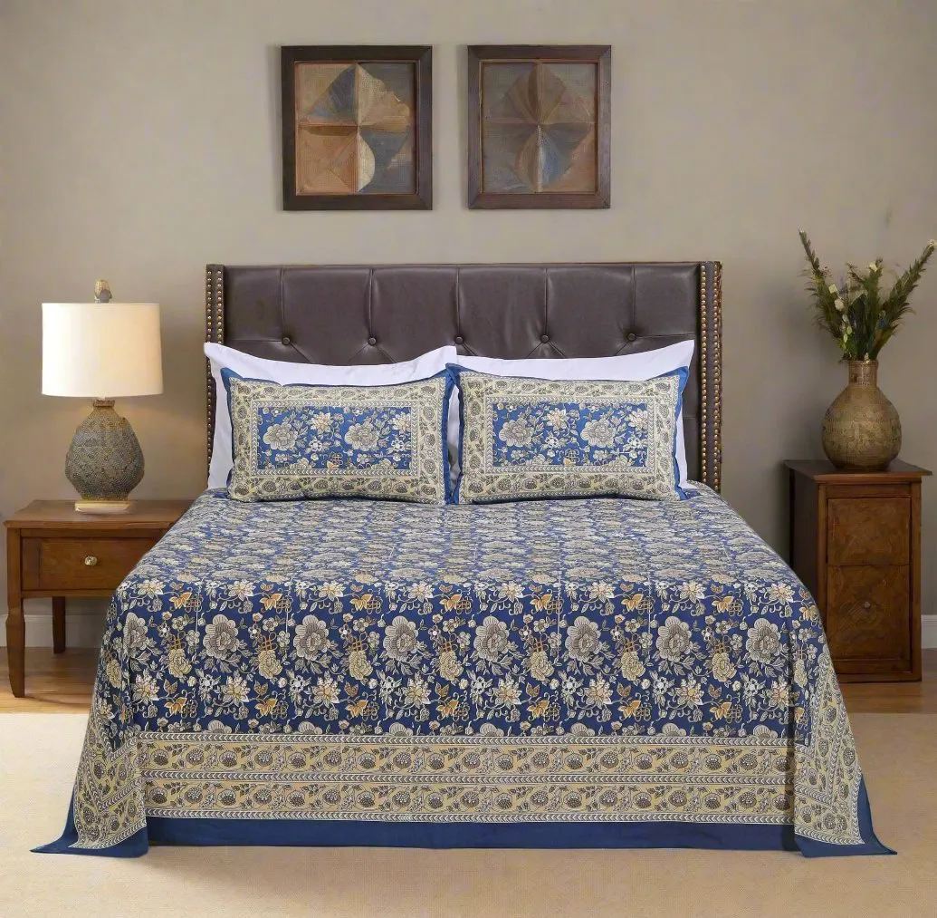 Blue Anemone Flower Bedsheet