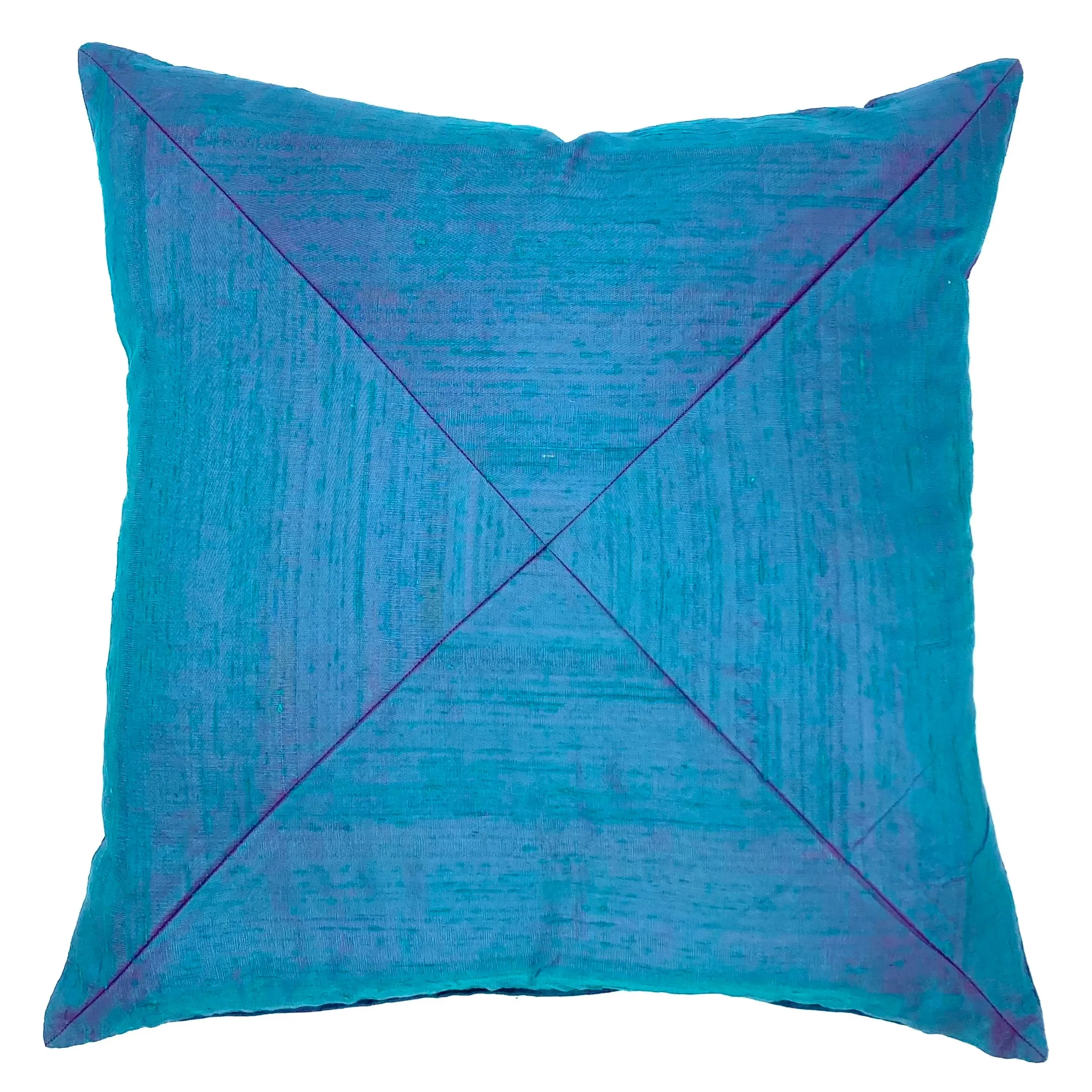 Blue Glam Dupioni Silk Throw Pillow Cover 20x20