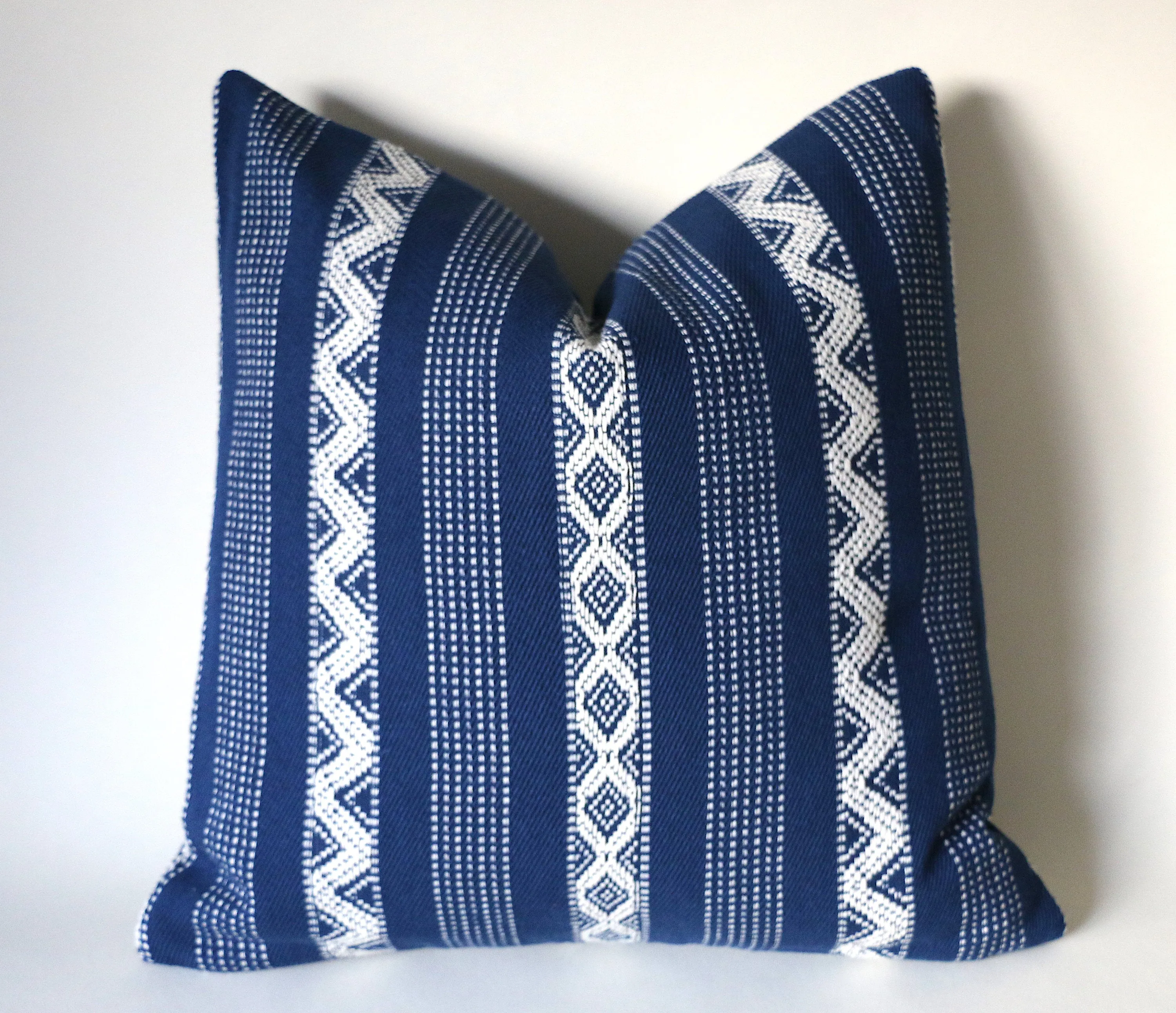 Bohemian Blue Pillow 20x20 / Blue Striped 20x20 Pillow / 20x20 Pillow Case / Blue 20x20 Pillow / Guatemalan Pillow Cover 20x20