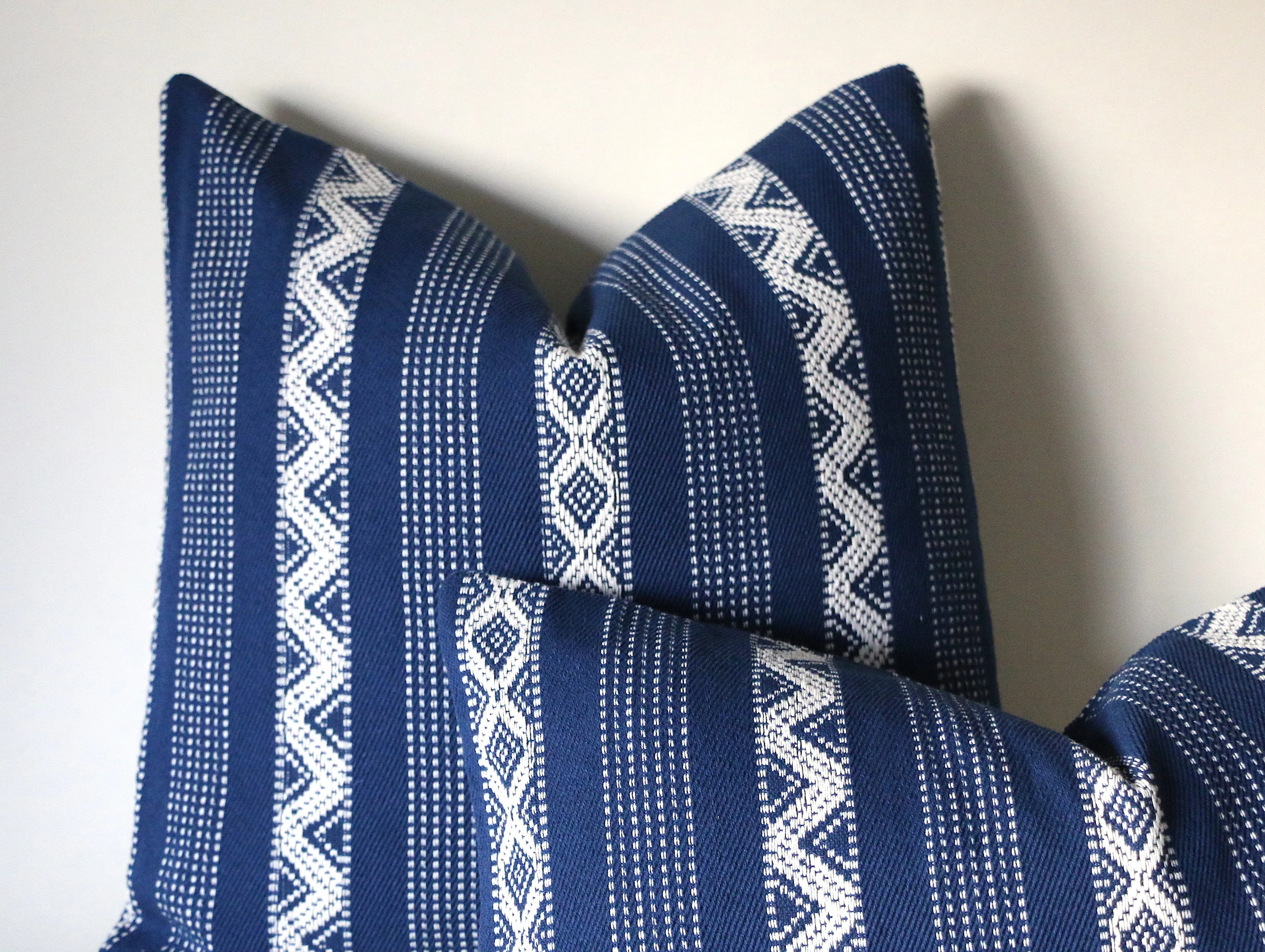 Bohemian Blue Pillow 20x20 / Blue Striped 20x20 Pillow / 20x20 Pillow Case / Blue 20x20 Pillow / Guatemalan Pillow Cover 20x20