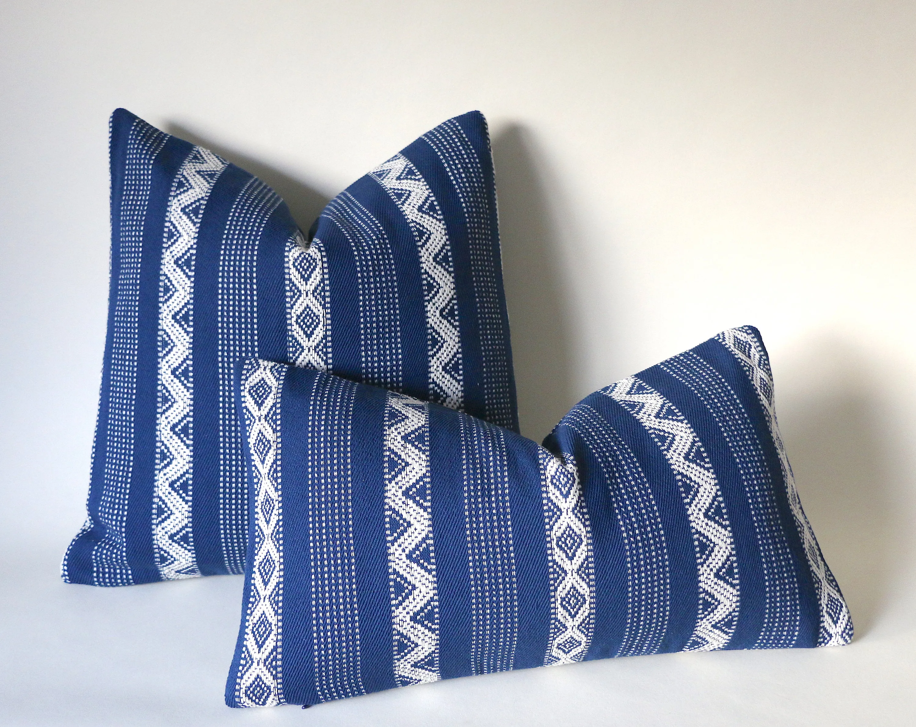 Bohemian Blue Pillow 20x20 / Blue Striped 20x20 Pillow / 20x20 Pillow Case / Blue 20x20 Pillow / Guatemalan Pillow Cover 20x20