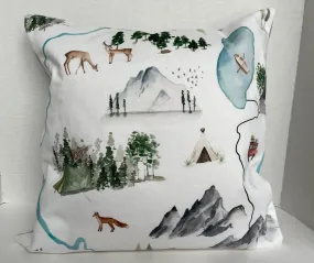 Cabin and Camping Themed Pillow Cover