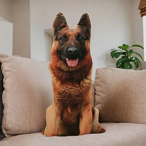 CALANDIS® 3D Dog Throw Pillow 20Cm Cute Creative Animal Plush Toy for Office Car Couch Brown | 1 Throw Pillow