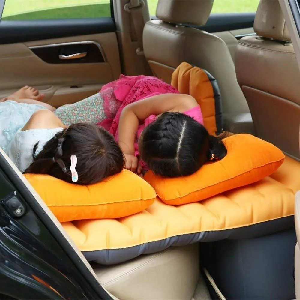 Car Bed Mattress with Two Air Pillows, CAR BED Inflatable Car Air Mattress with Pump (Portable) Travel, Camping