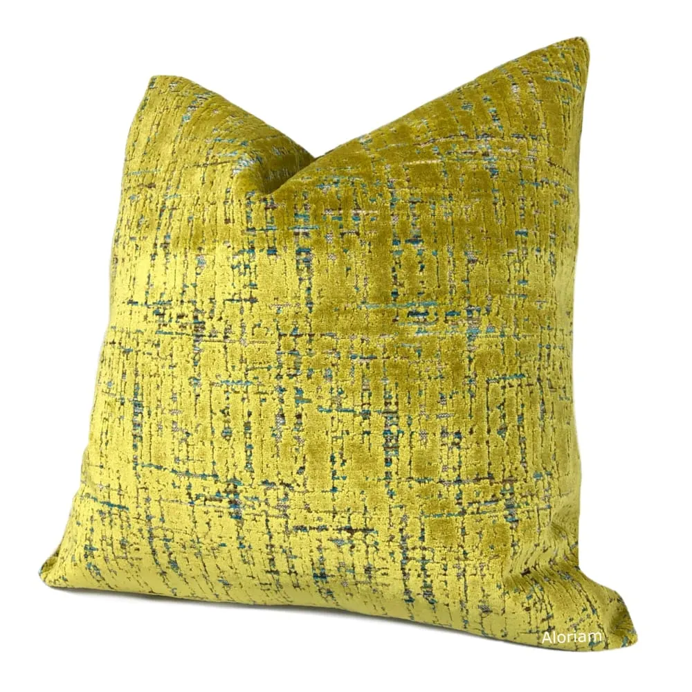 Cassidy Yellow Tweed Textured Velvet Pillow Cover