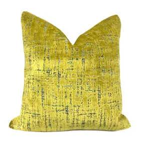 Cassidy Yellow Tweed Textured Velvet Pillow Cover