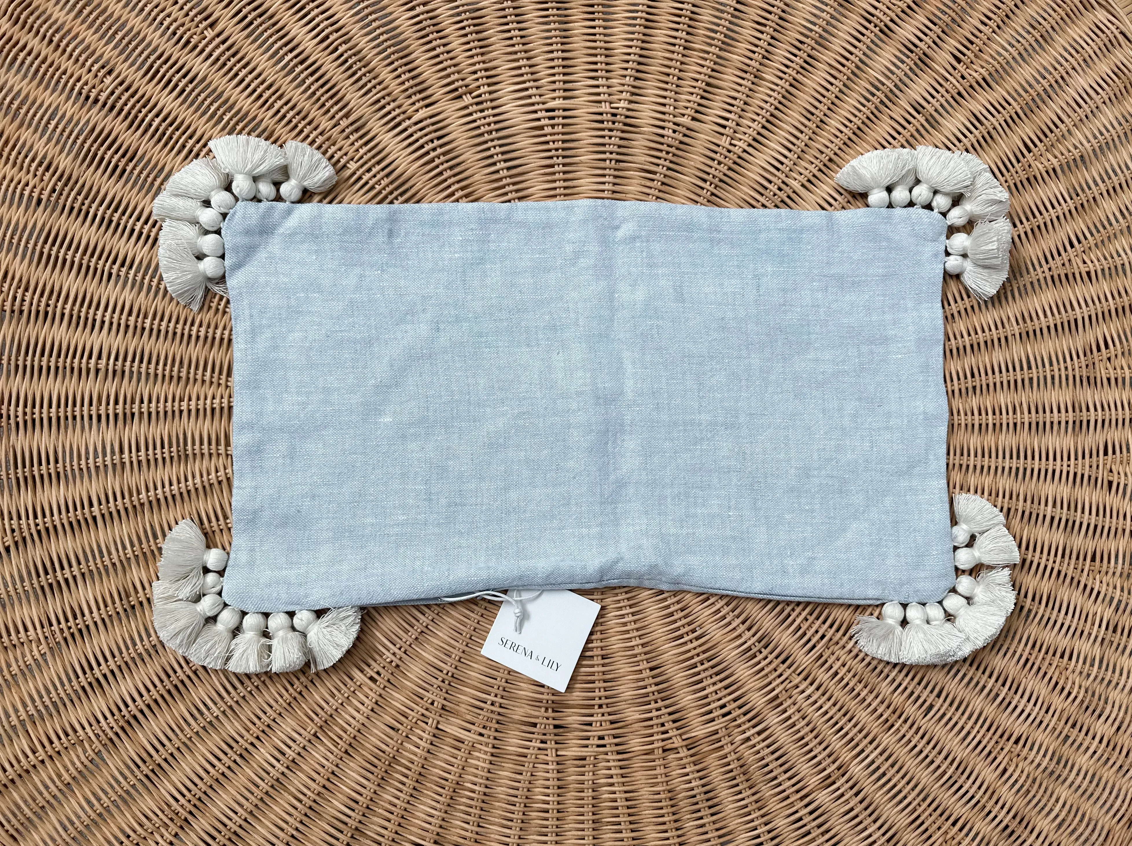 Cayucos Pillow Cover-Chambray/Ivory