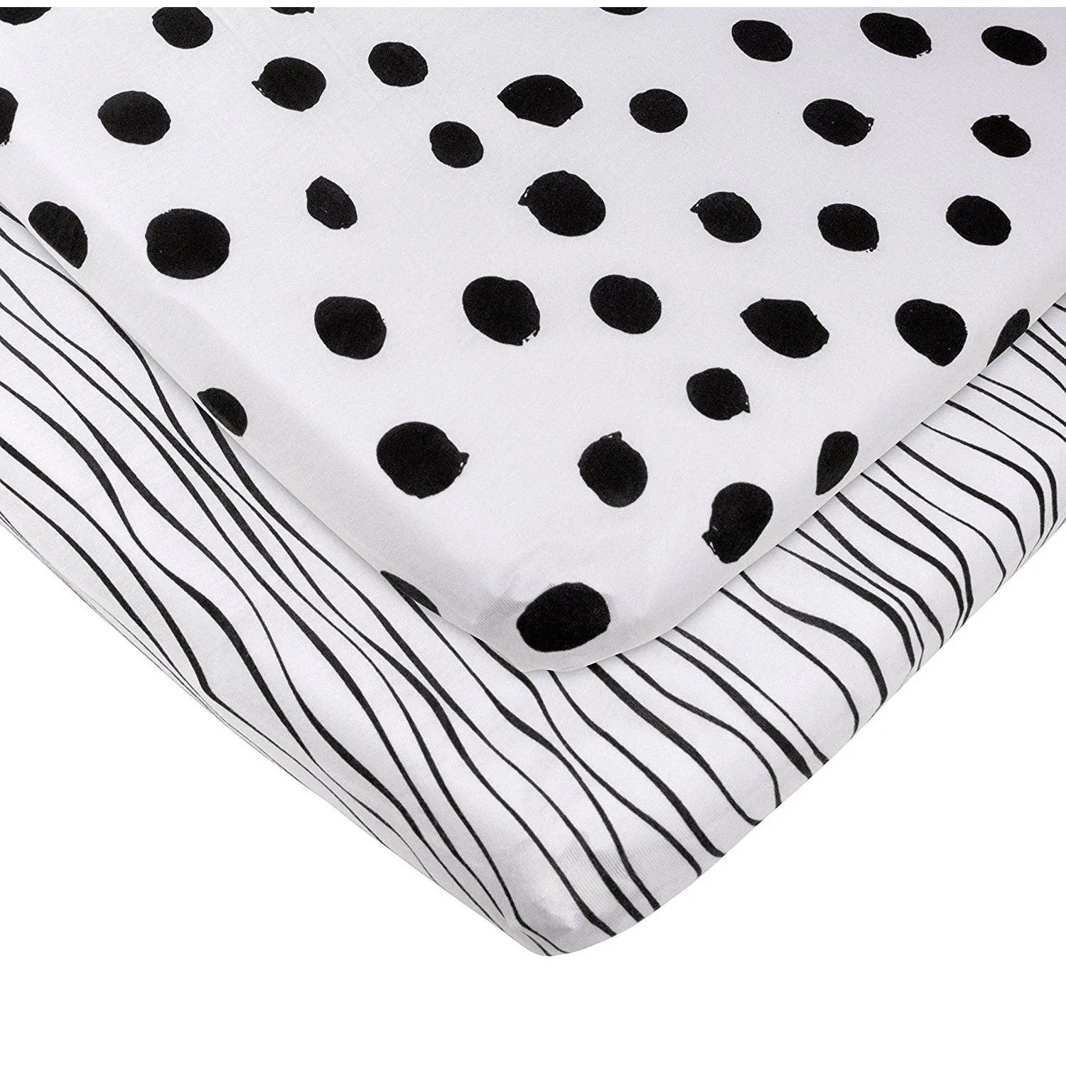 Changing Pad Cover | Cradle Sheet Set - Black & White Abstract