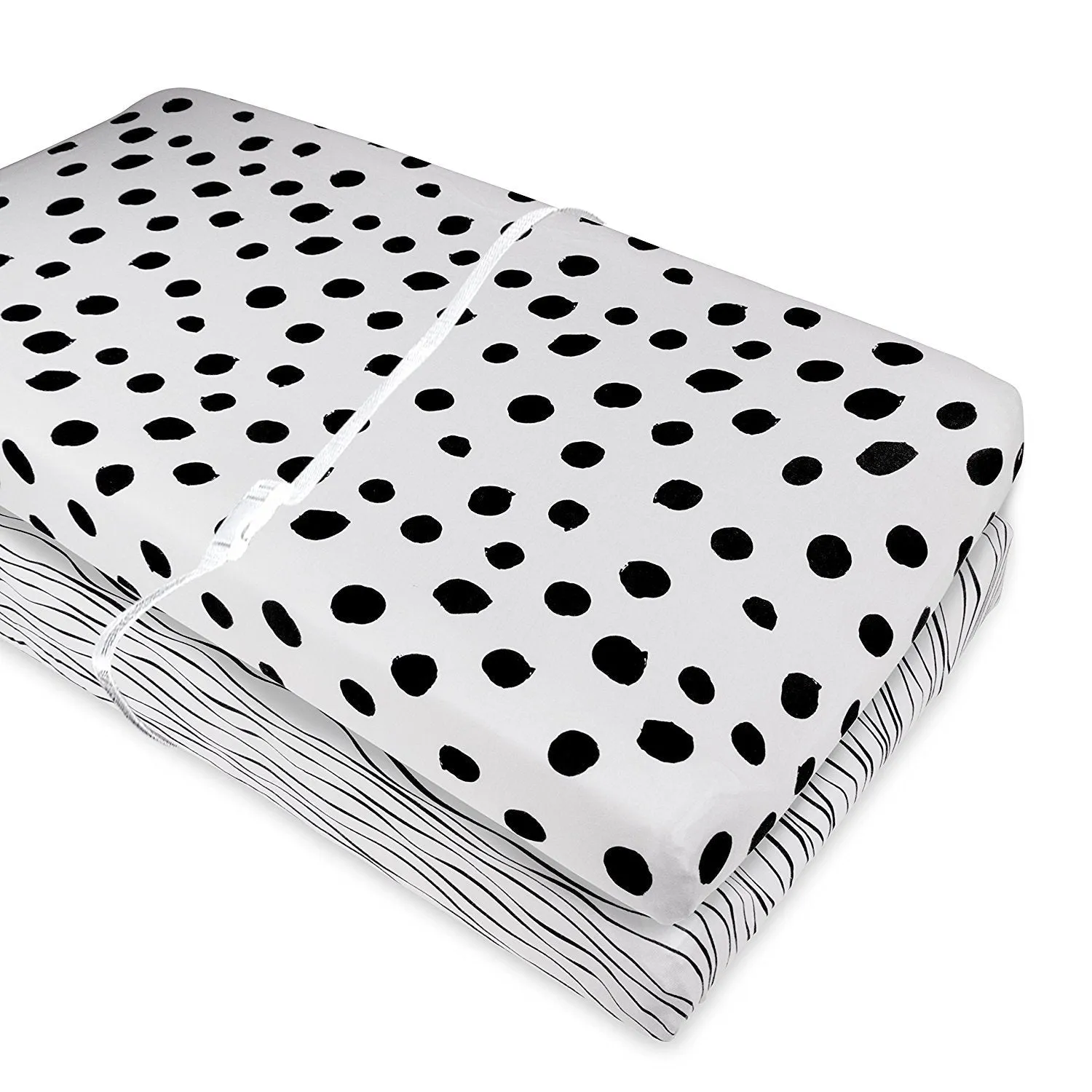 Changing Pad Cover | Cradle Sheet Set - Black & White Abstract