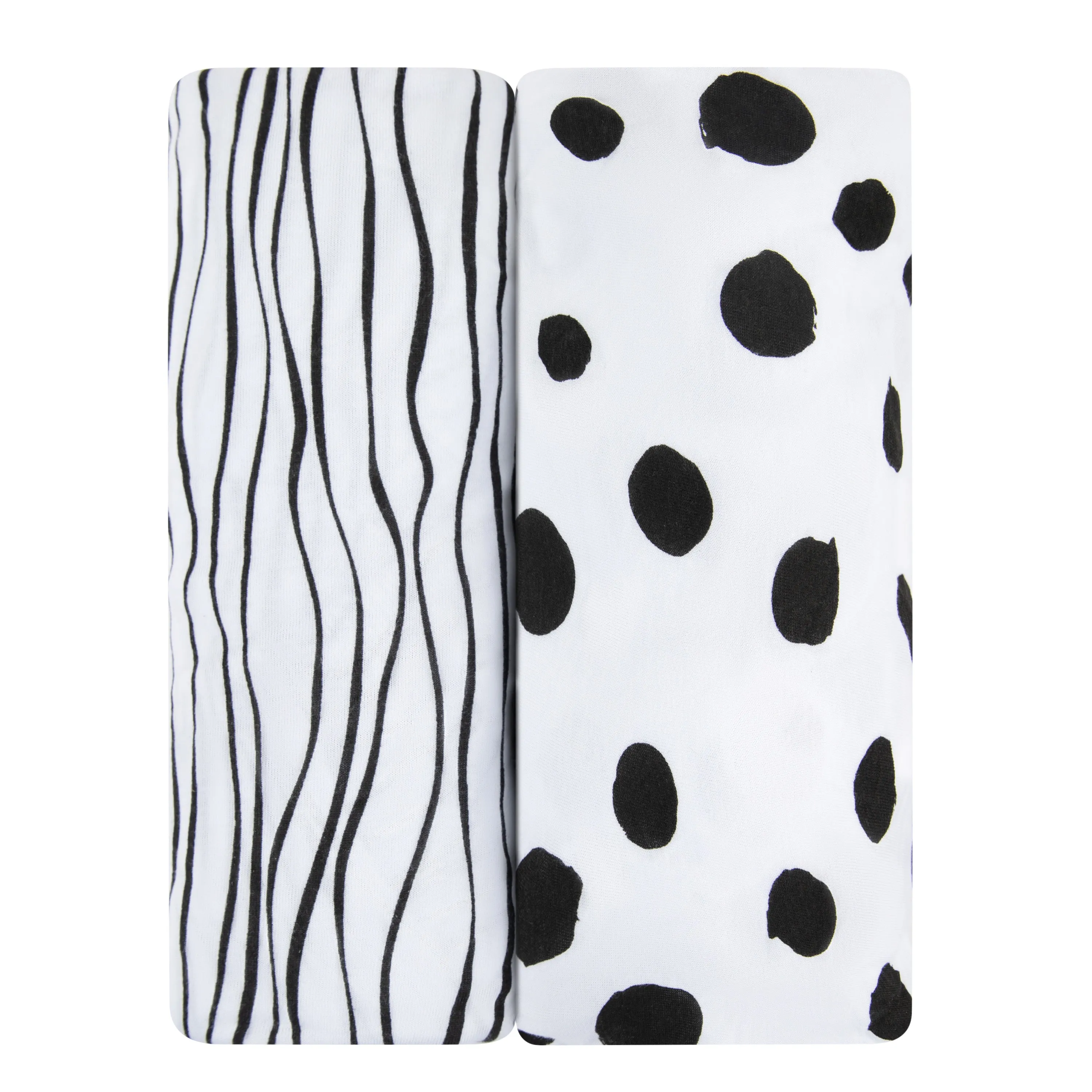 Changing Pad Cover | Cradle Sheet Set - Black & White Abstract