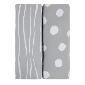 Changing Pad Cover | Cradle Sheet Set - Grey & White Abstract