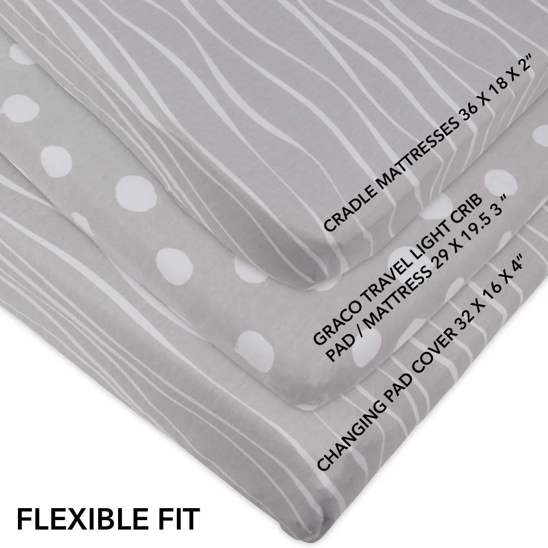 Changing Pad Cover | Cradle Sheet Set - Grey & White Abstract