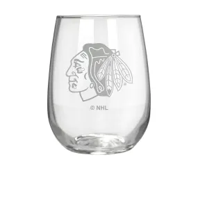 Chicago Blackhawks 17 oz. Stemless Wine Glass