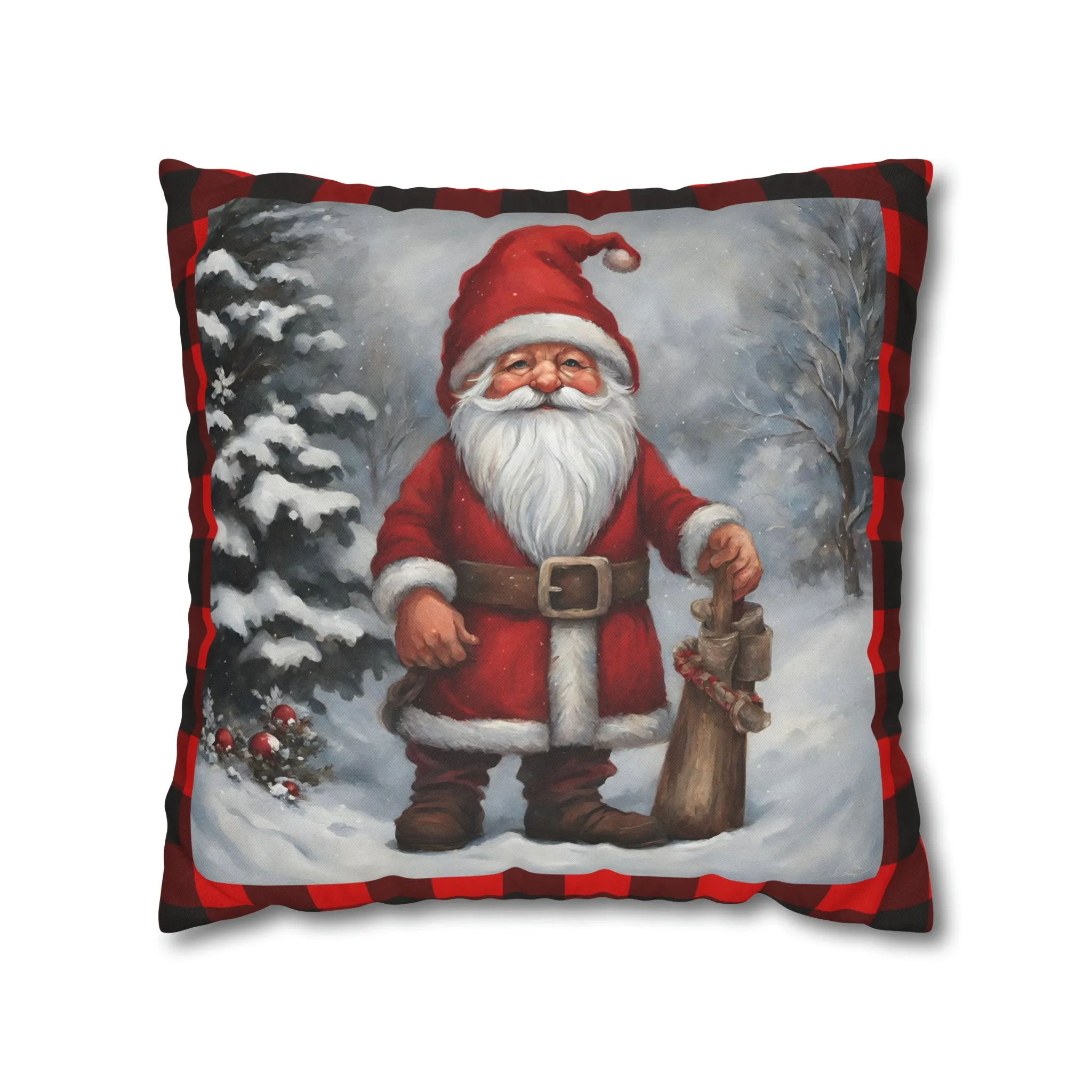 Christmas Pillow Cover, Santa Pillow Cover, Rustic Christmas, Holiday, Farmhouse Decor, Christmas Porch