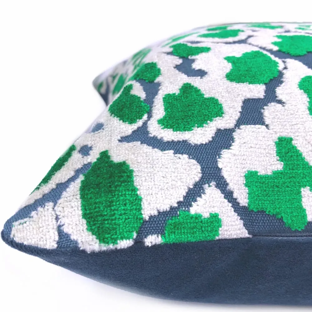 Coco Blue Green Leopard Velvet Pillow Cover