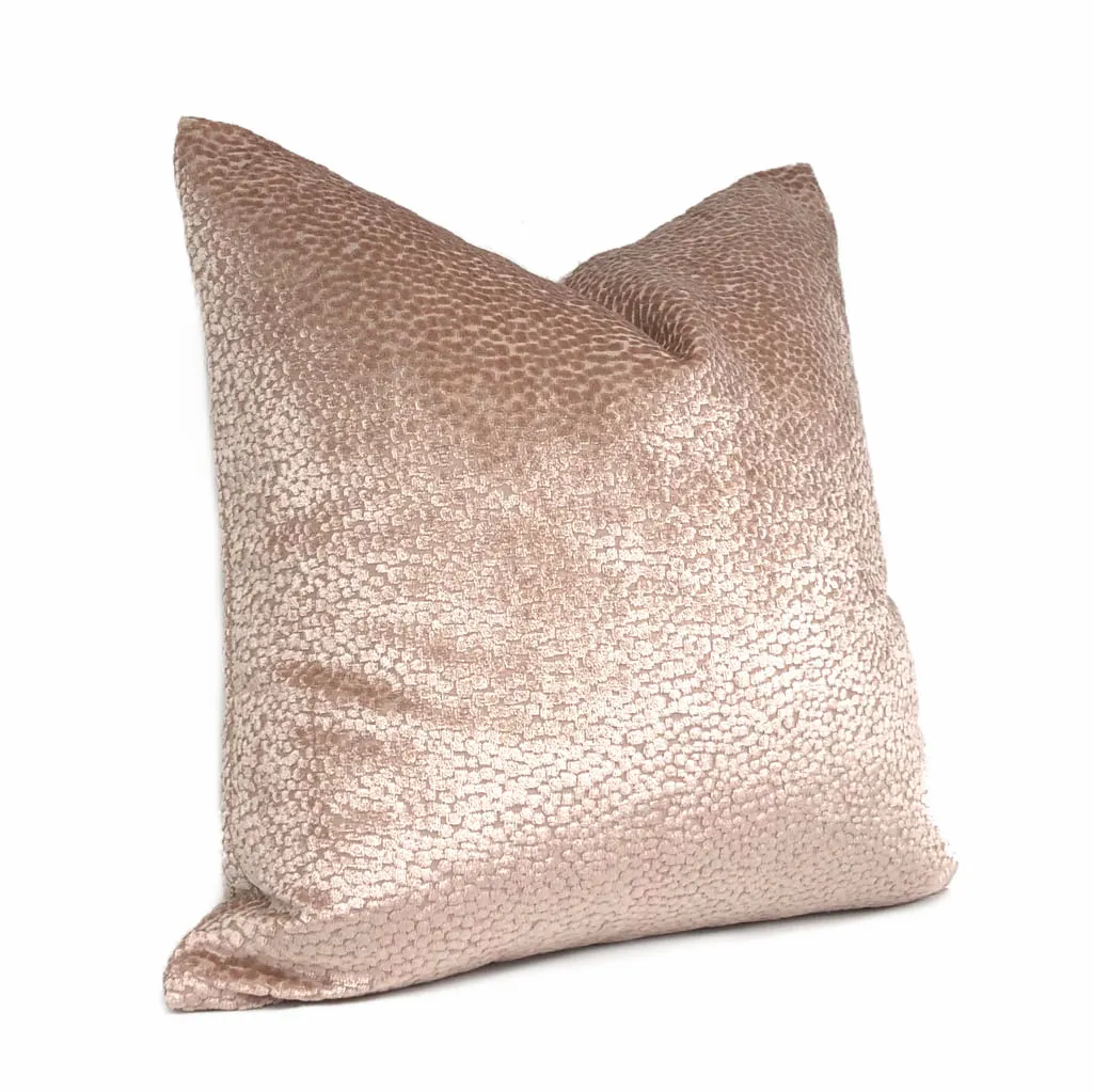 Comtessa Pink Quartz Velvet Dots Pillow Cover