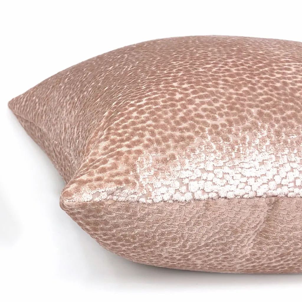 Comtessa Pink Quartz Velvet Dots Pillow Cover