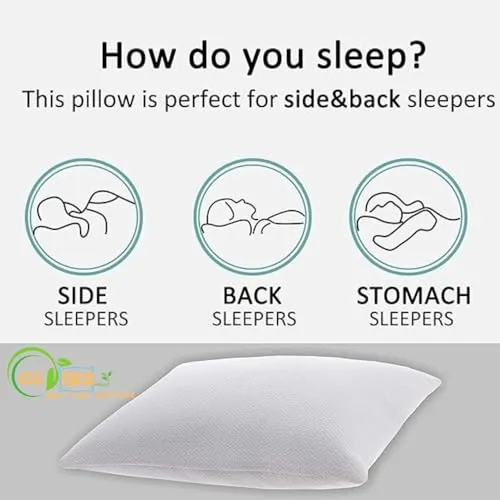 COORIZZ Memory Foam Sleeping Bed Pillow for Sleeping, Back, 1 Year Warranty Stomach & Side Sleeper Pillow White Cover- Standard Size 60cm-40cm-11cm