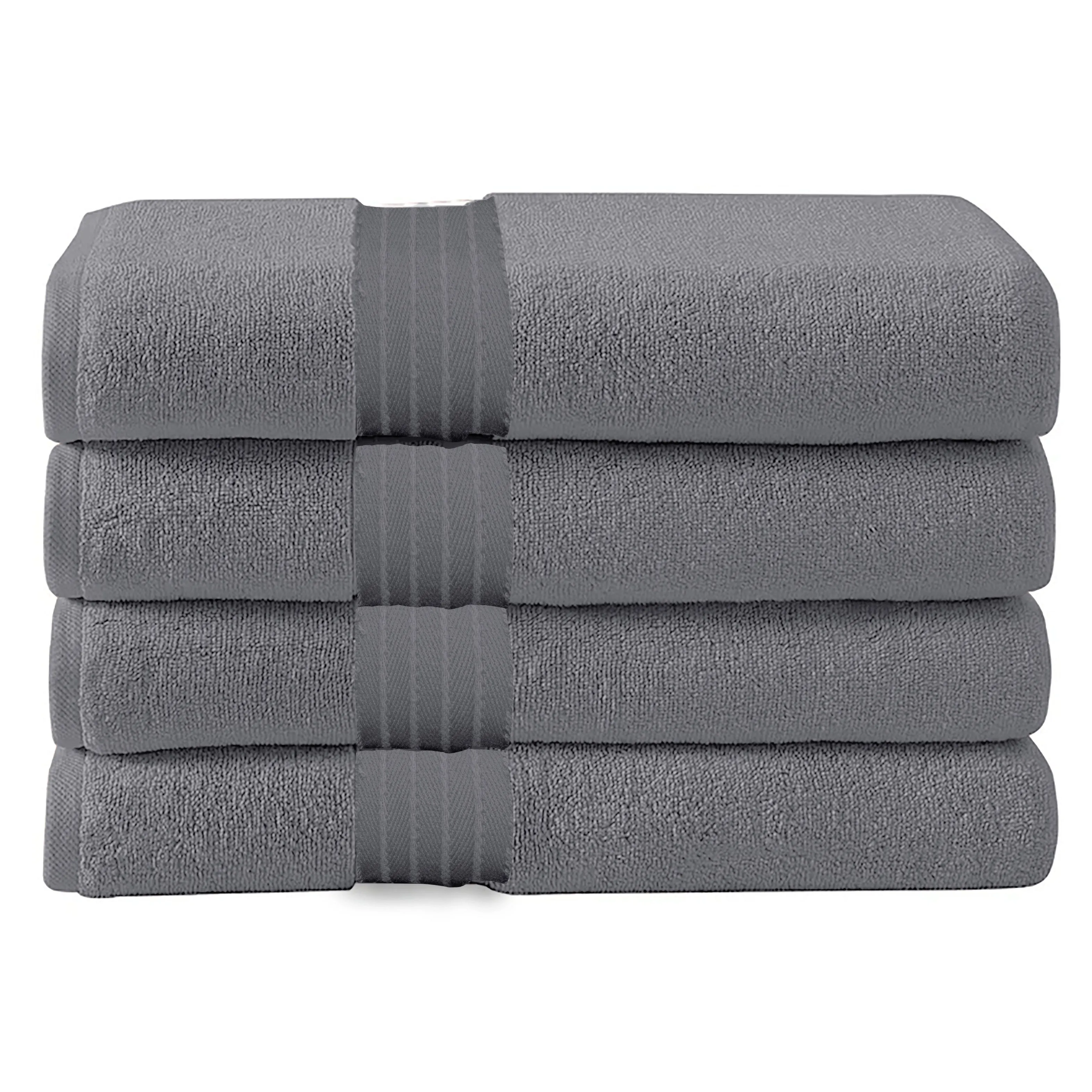 Cotton Bath Towel 70x140 CM 4 Piece Set, Charcoal