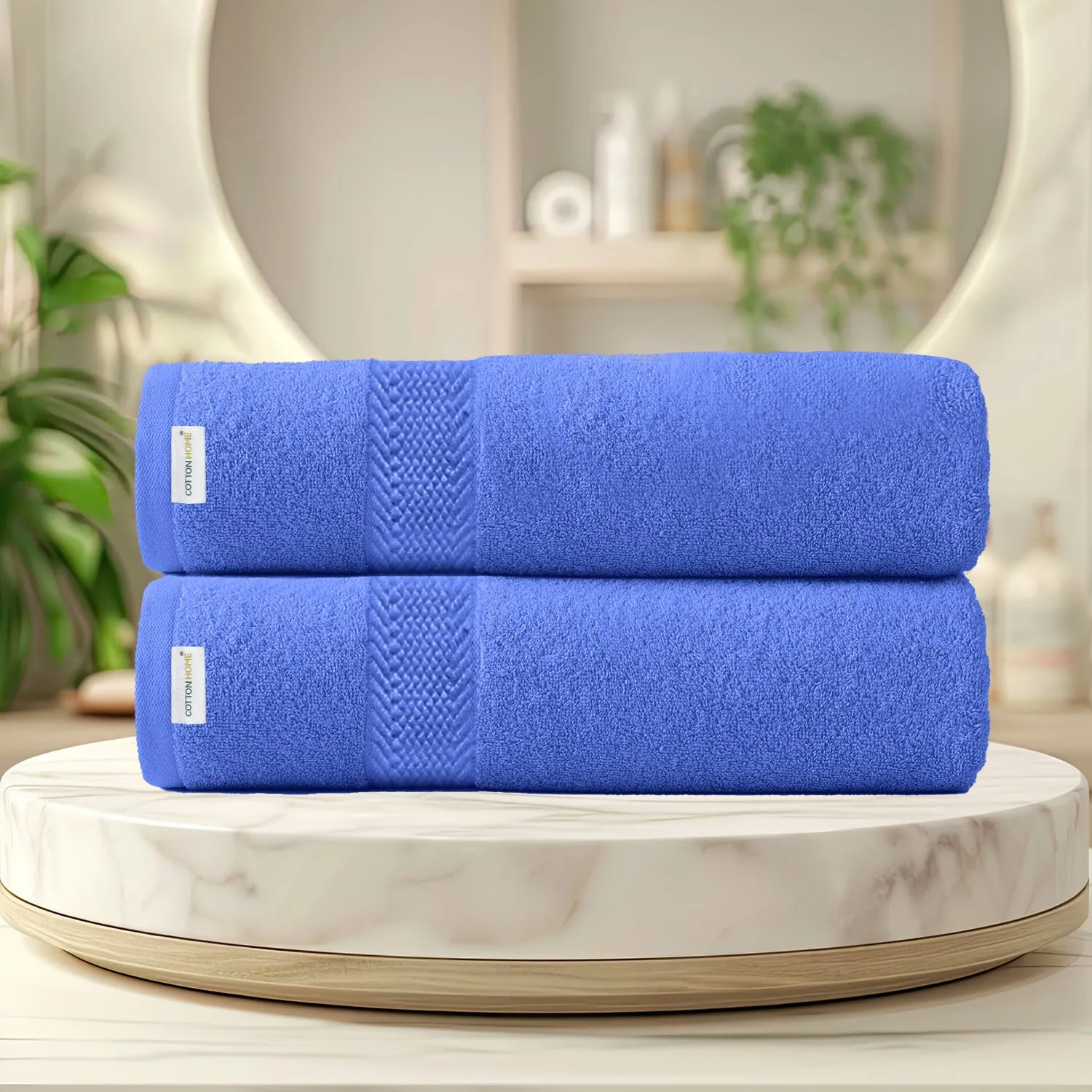 Cotton Bath Towel Pack of 2 Soft Feel, Quick Dry, Highly Absorbent Durable Towels