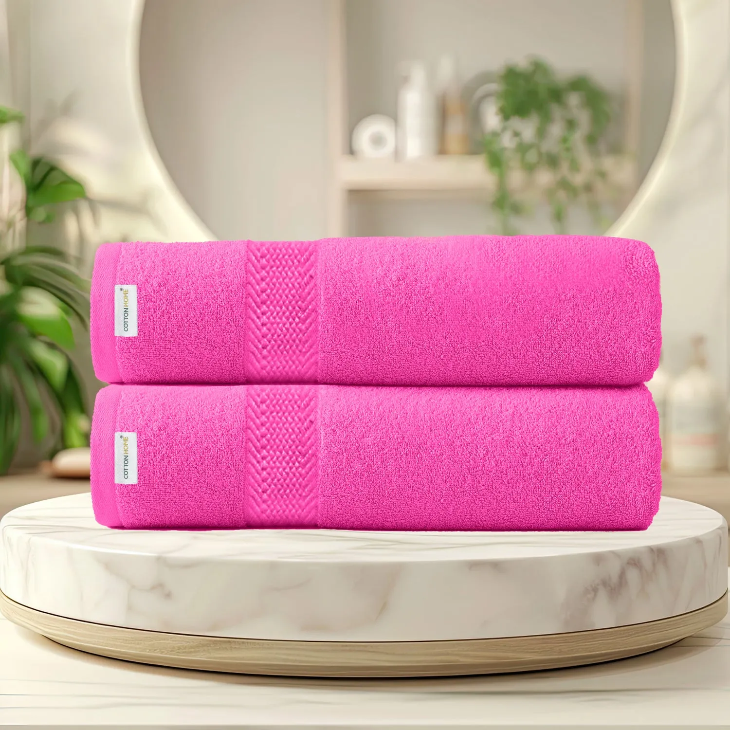 Cotton Bath Towel Pack of 2 Soft Feel, Quick Dry, Highly Absorbent Durable Towels