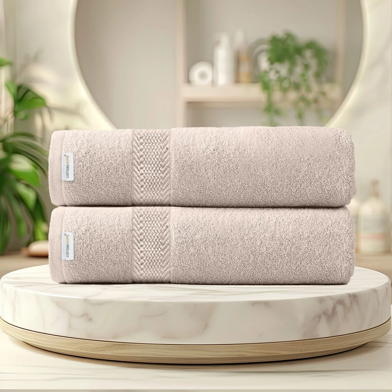 Cotton Bath Towel Pack of 2 Soft Feel, Quick Dry, Highly Absorbent Durable Towels