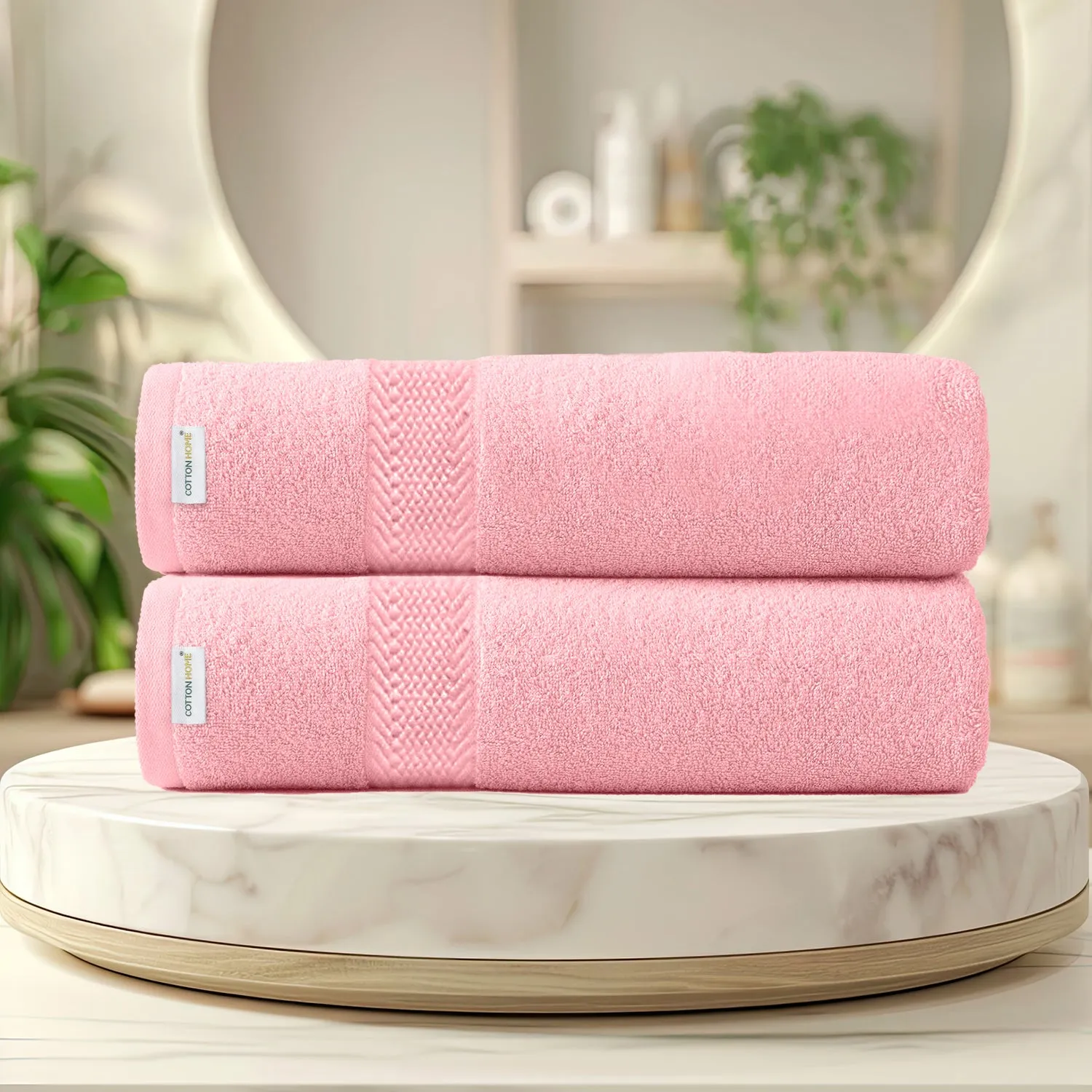 Cotton Bath Towel Pack of 2 Soft Feel, Quick Dry, Highly Absorbent Durable Towels