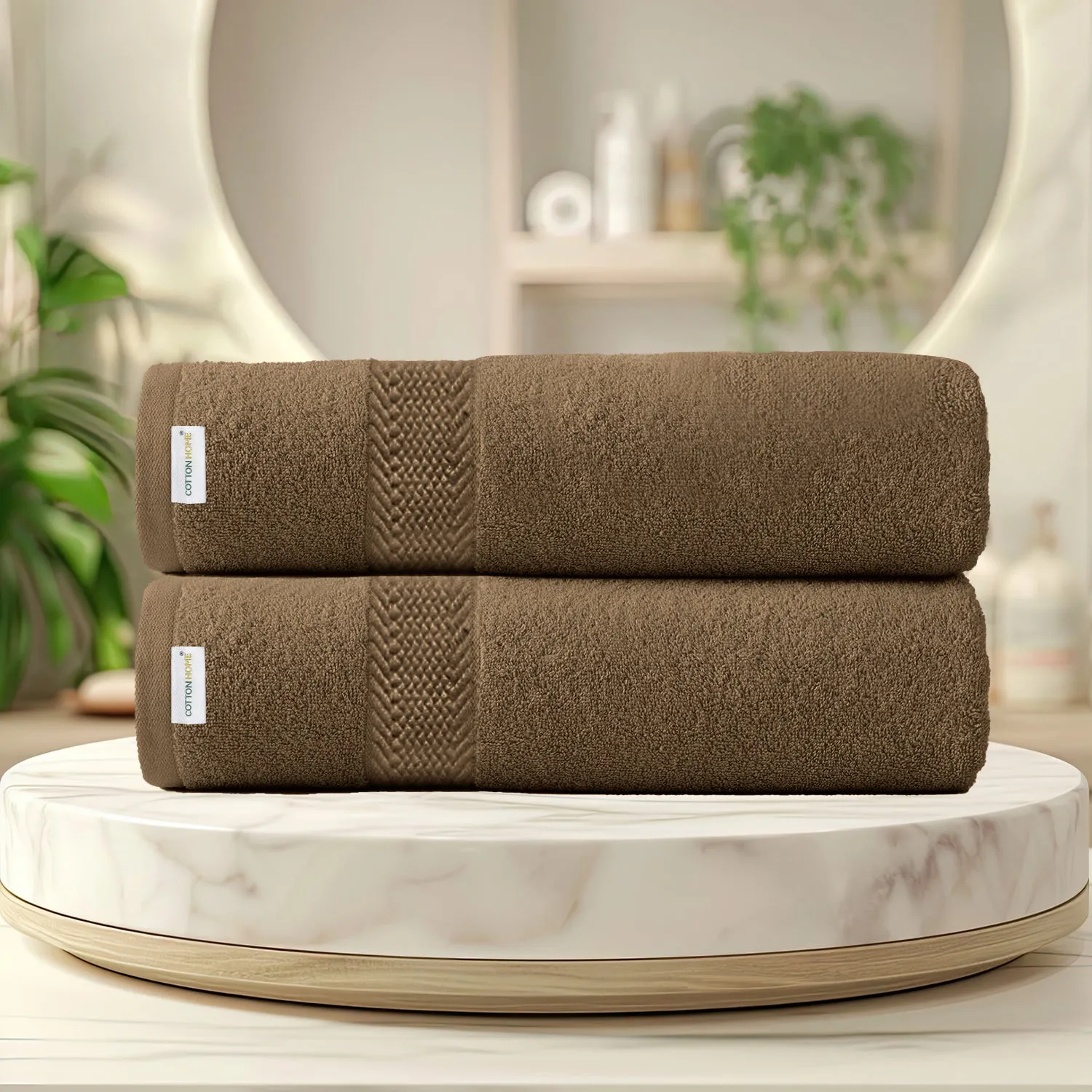 Cotton Bath Towel Pack of 2 Soft Feel, Quick Dry, Highly Absorbent Durable Towels