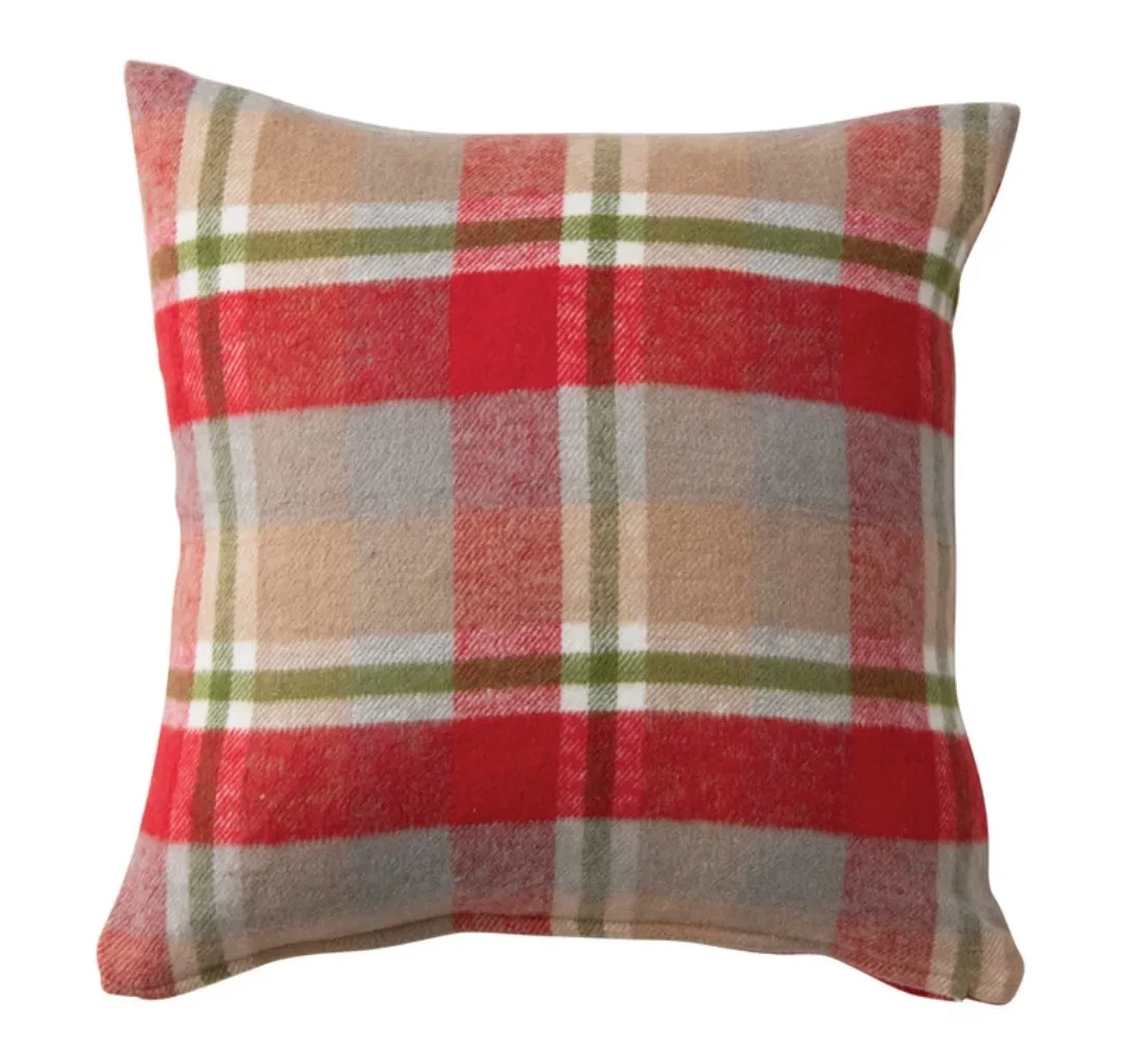 Cotton Plaid Flannel Pillow