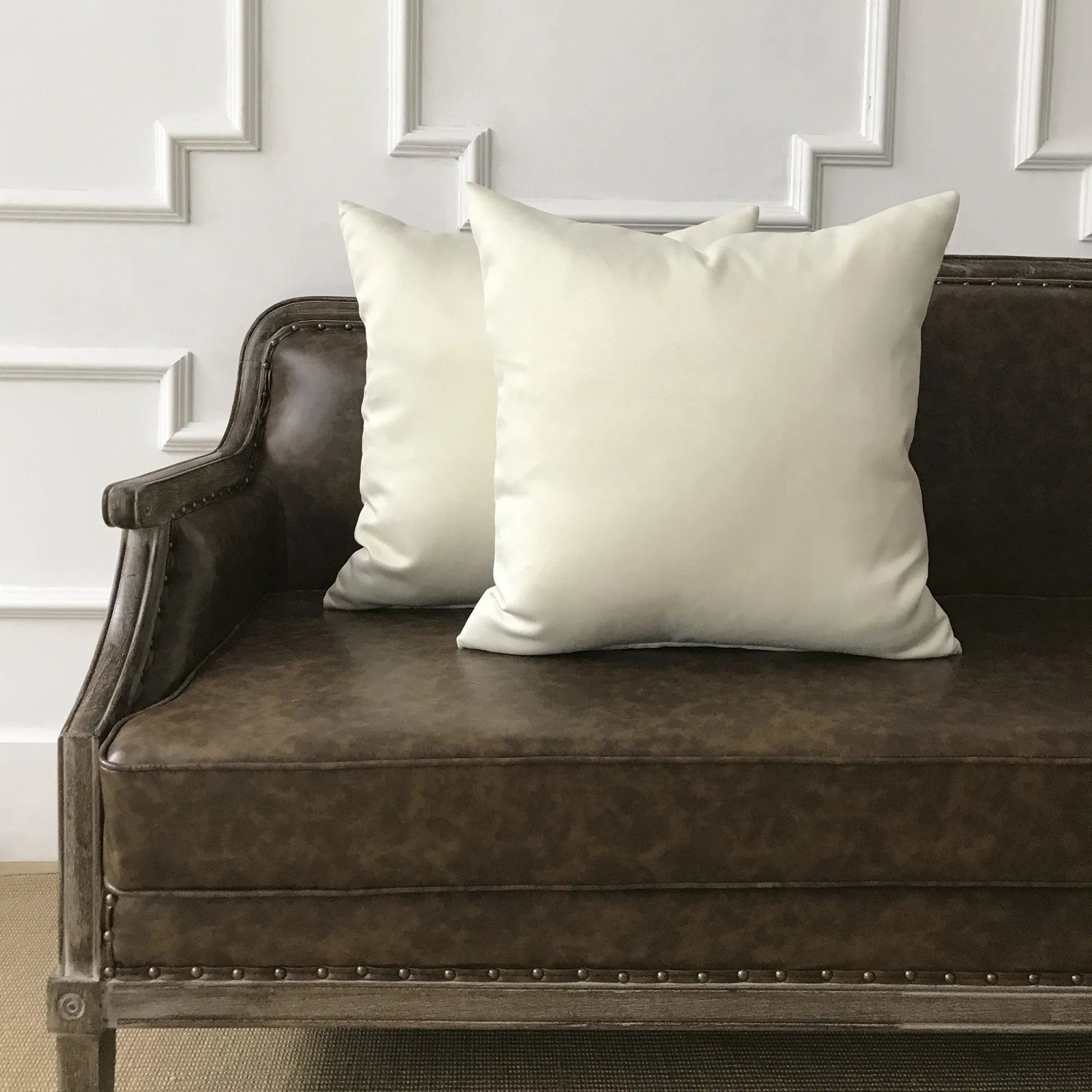 Cream  Solid Throw Pillow Cover 22x22