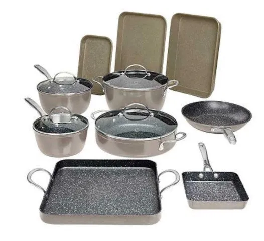 Curtis Stone 14-piece DuraPan Nonstick All-Purpose Cookware Set (Refurbished Like New) - Ships Quick!