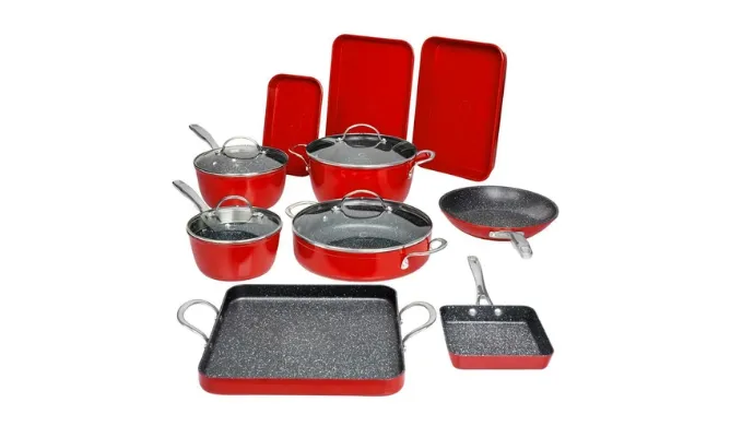 Curtis Stone 14-piece DuraPan Nonstick All-Purpose Cookware Set (Refurbished Like New) - Ships Quick!