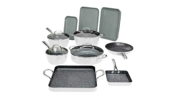 Curtis Stone 14-piece DuraPan Nonstick All-Purpose Cookware Set (Refurbished Like New) - Ships Quick!