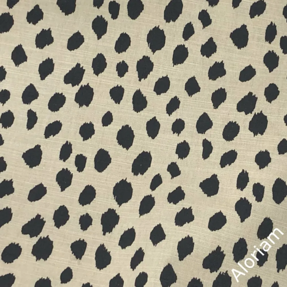 Dalmatian Dots Black Nude Beige Pillow Cover (Lacefield Designs Fabric)