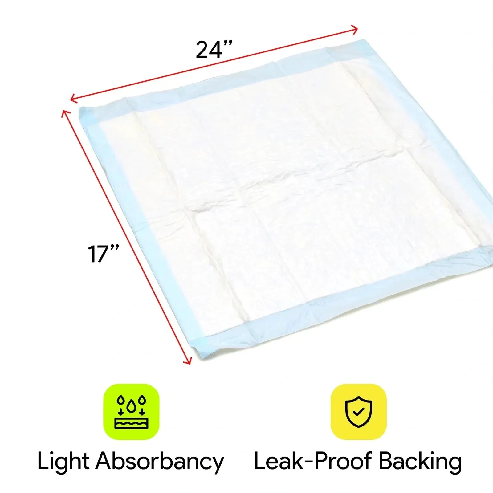 Disposable Incontinence Chucks Light Absorbance 17" x 24"