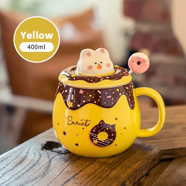 Donut Cat Ceramic Mug