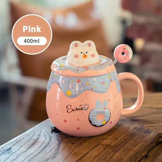 Donut Cat Ceramic Mug