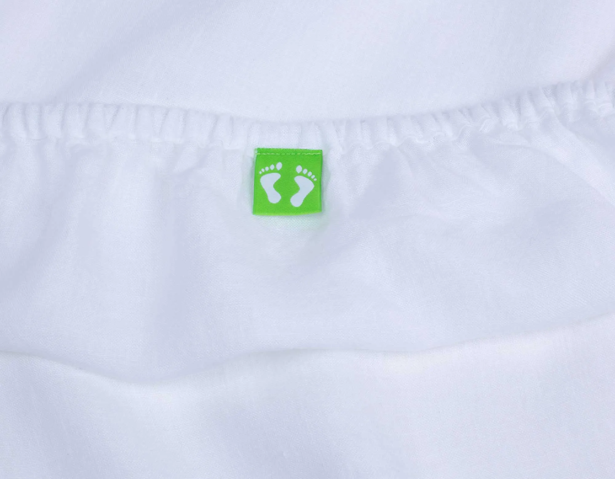 Double Linen Fitted Sheet - White