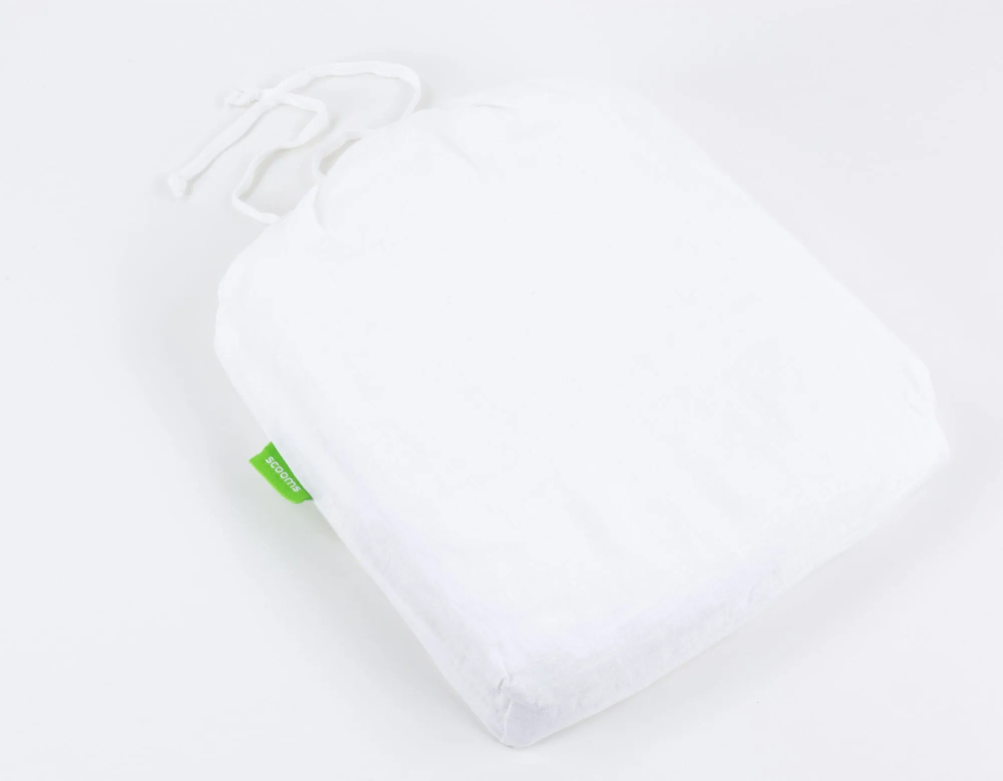 Double Linen Fitted Sheet - White