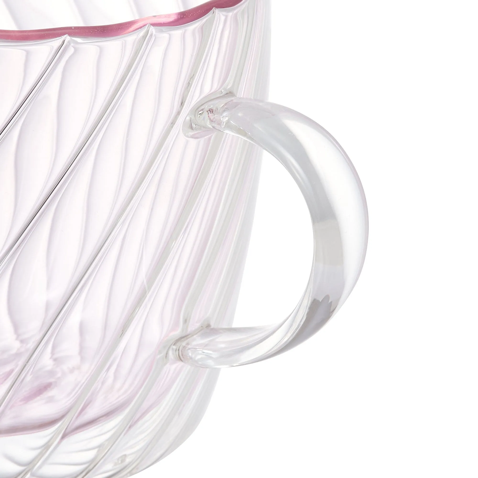 Double Wall Glass Mug With Cupcover  Pink