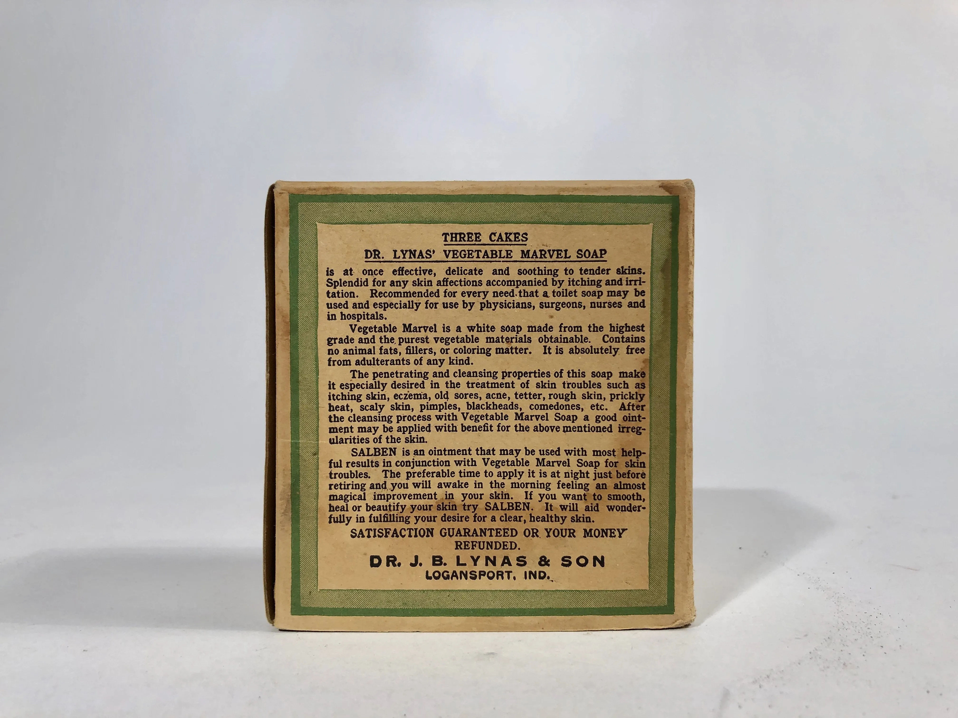 DR. LYNAS' Vegetable Marvel SOAP BOX, Shampoo, Hair Pomade, Bath || Dr. J.B. Lynas & Son