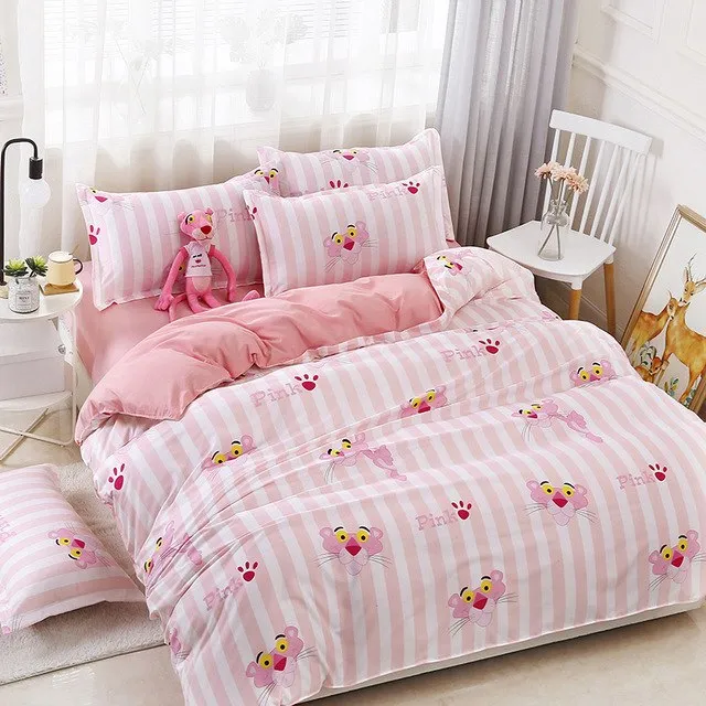 Duvet Cover Sheet Pillow Case Lovely Kitty Bedding Set