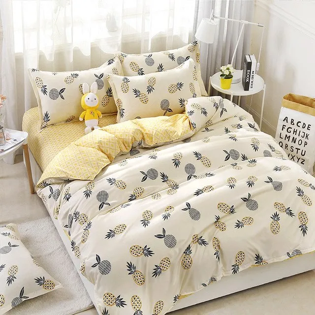 Duvet Cover Sheet Pillow Case Lovely Kitty Bedding Set