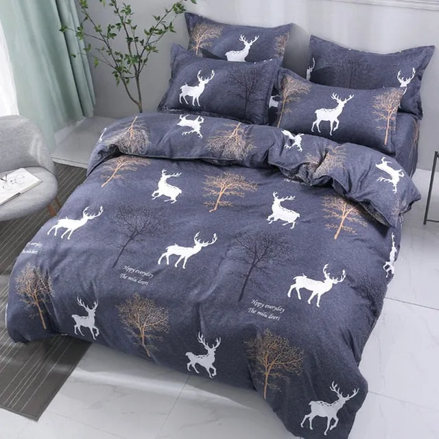 Duvet Cover Sheet Pillow Case Lovely Kitty Bedding Set