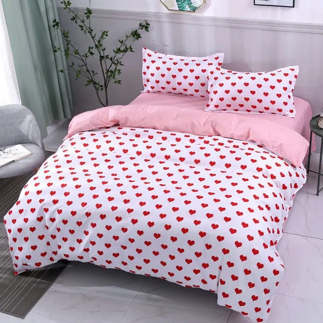 Duvet Cover Sheet Pillow Case Lovely Kitty Bedding Set