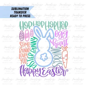 Easter Bunny Sayings, Kids Easter Design, Ready Press, Sublimation Transfer, DIY Sublimation, Transfer Ready To Press, Heat Transfer Design