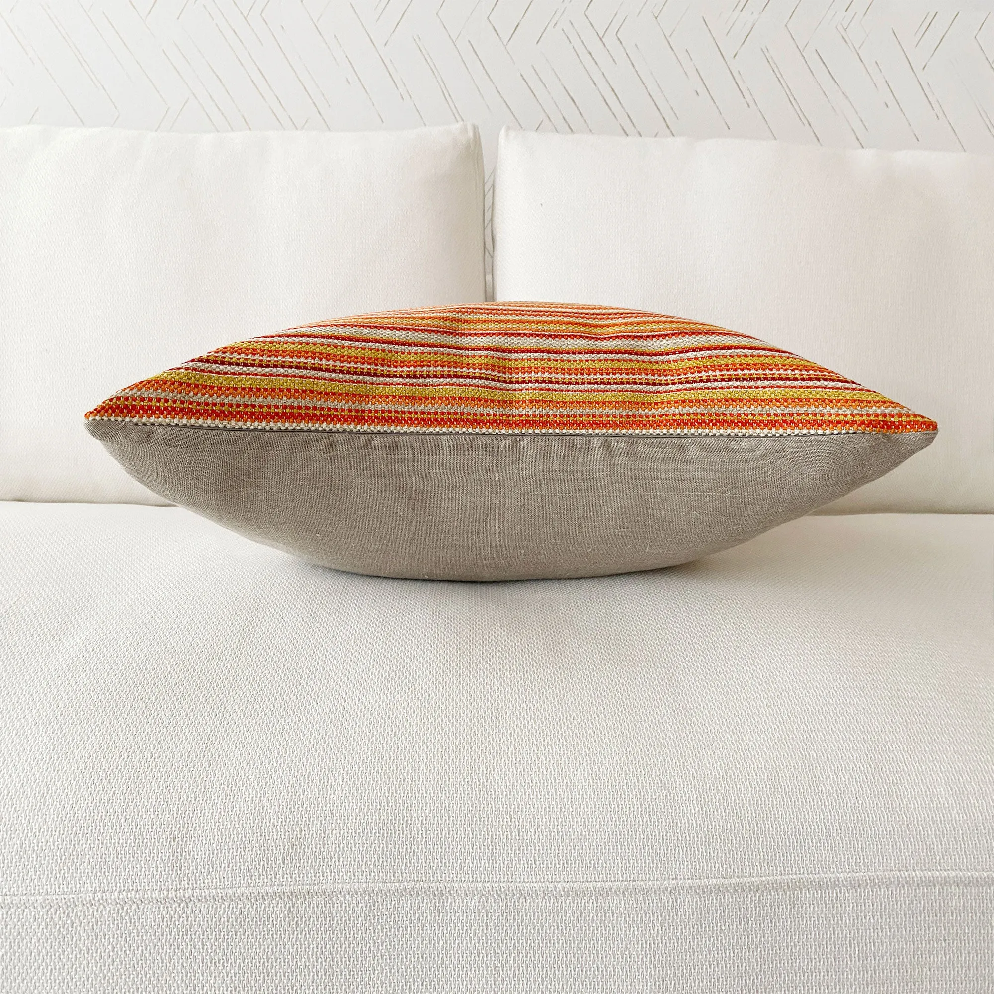 Eastlake Orange Striped Throw Pillow Cover 22x22