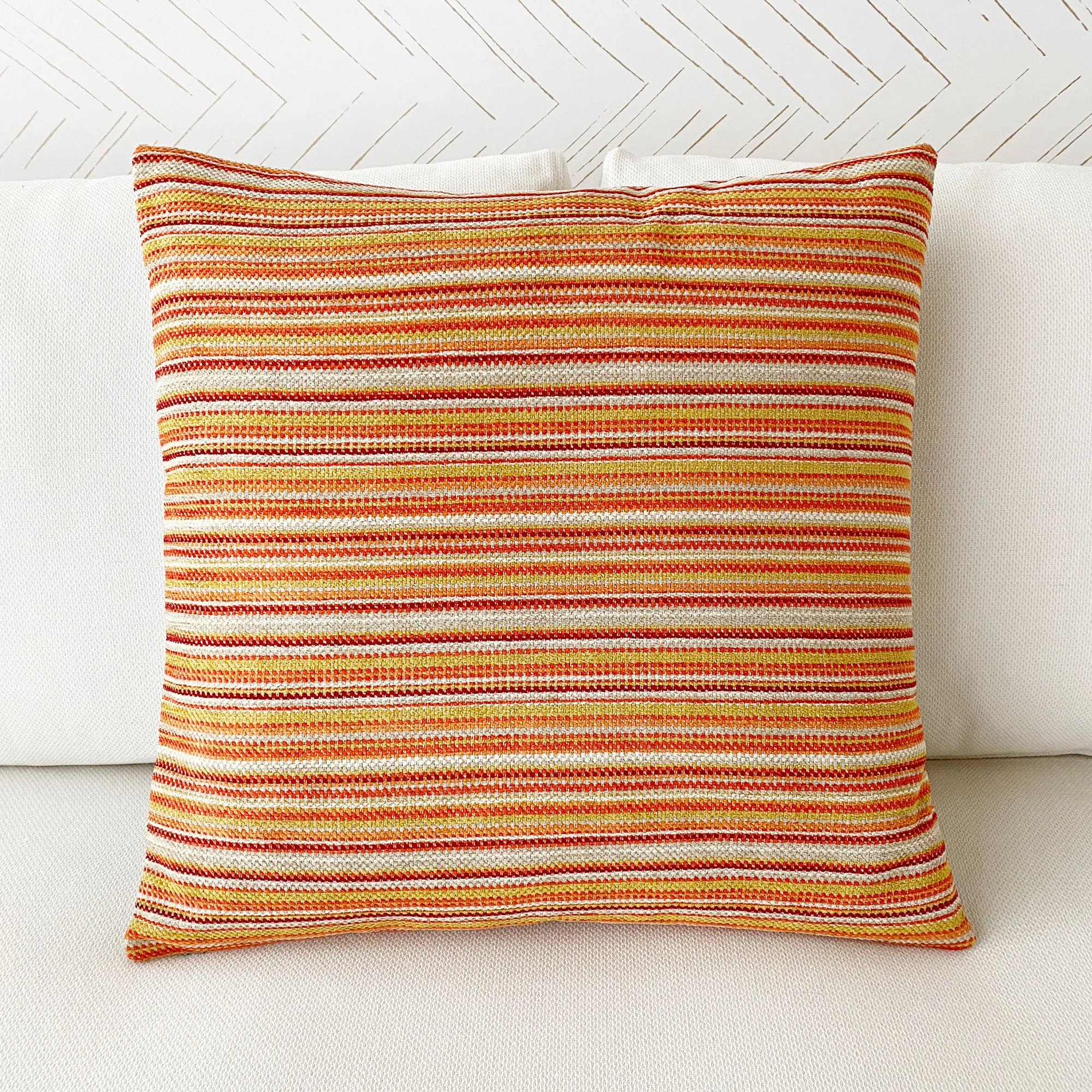 Eastlake Orange Striped Throw Pillow Cover 22x22